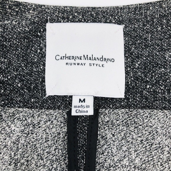 Gray Moto Jacket Catherine Malandrino Runway Sz M Marled Asymmetrical Zip Shanfa - Picture 10 of 12